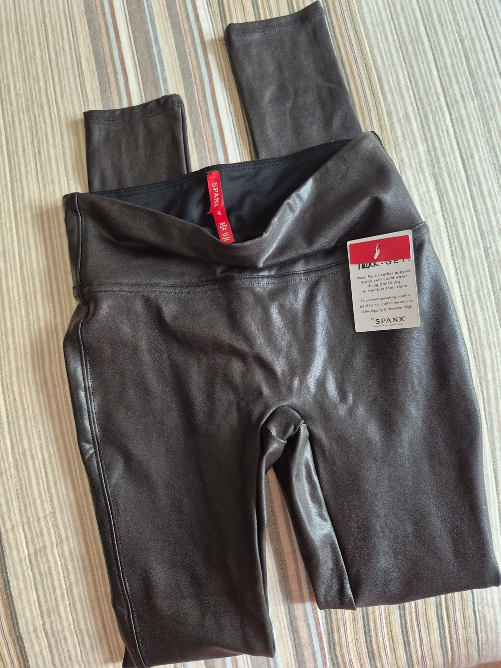 NWT SPANX Faux Leather High-Rise Leggings in Black